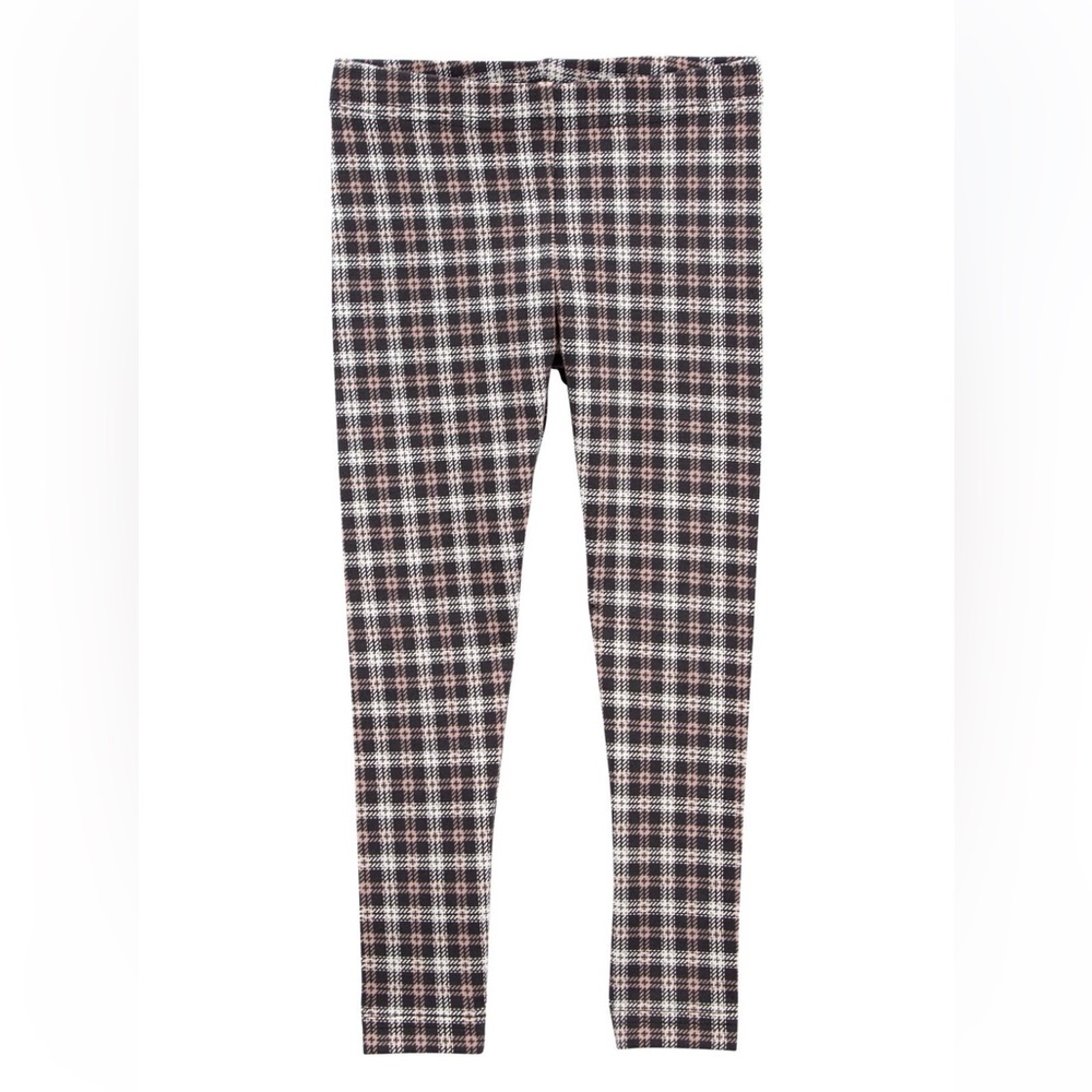 OshKosh B'gosh Gray and White Plaid Leggings